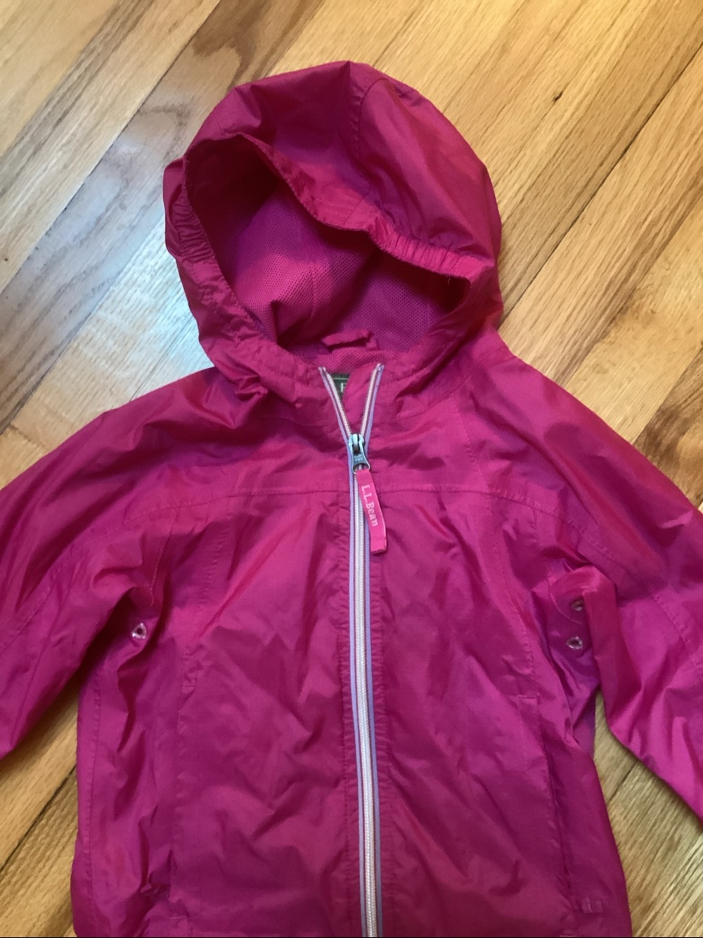 L.L.Bean PINK FULL ZIP WINDBREAKER Rain Jacket size 4